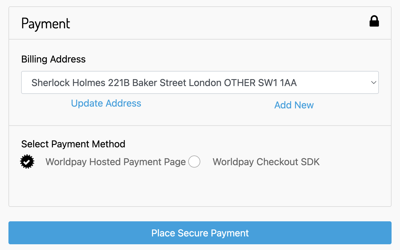 HPP payment section screenshot