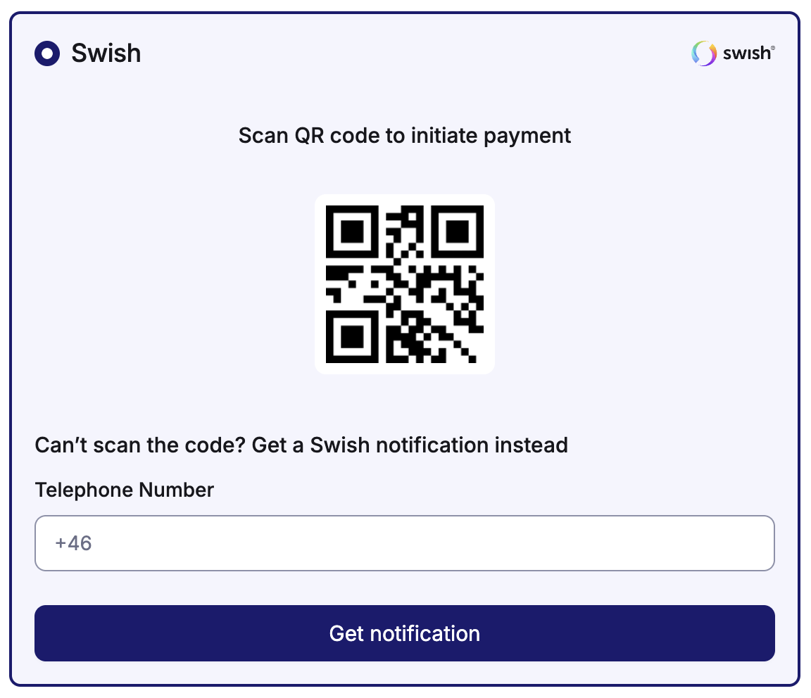Components Swish qr code example